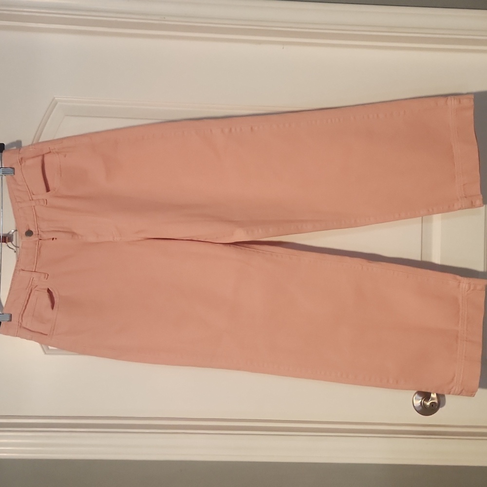NWOT. Pinkish/Peach color denim. Size 12R.